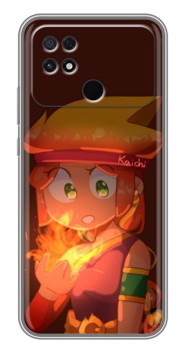 Силиконовый чехол с изображением "Amber с огнем" для Xiaomi POCO C40