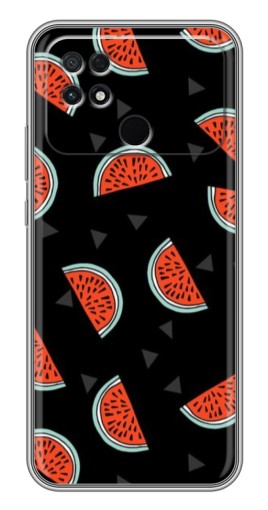 Чехол с картинкой "Арбузы на черном" для Xiaomi POCO C40