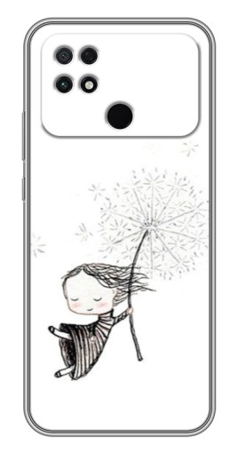Чехол с картинкой "Девочка с одуванчиком" для Xiaomi POCO C40