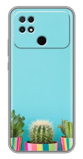 Силиконовый чехол с изображением "Маленькие кактусы" для Xiaomi POCO C40