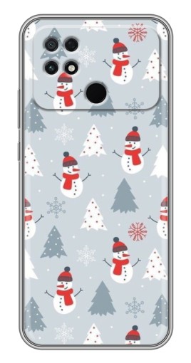 Чехол с печатью "Новогодний фон" для Xiaomi POCO C40