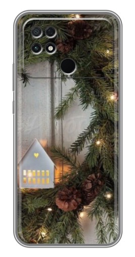Чехол с картинкой "Новогодний венок" для Xiaomi POCO C40