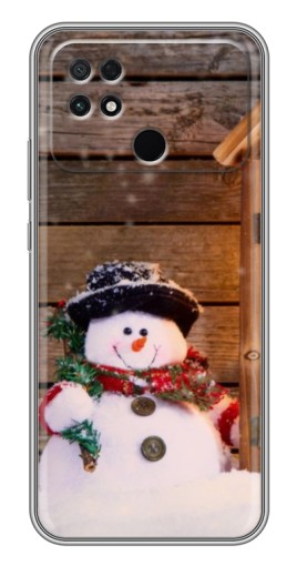 Чехол с принтом "Рождественский снеговик" для Xiaomi POCO C40