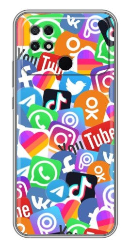 Чехол с печатью "Яркие иконки" для Xiaomi POCO C40