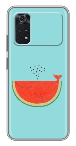 Силиконовый чехол с изображением "Арбуз кит" для Xiaomi POCO M4 Pro 4G