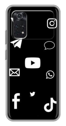 Чехол с картинкой "Белые иконки" для Xiaomi POCO M4 Pro 4G