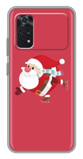 Чехол с принтом "Дед Мороз на коньках" для Xiaomi POCO M4 Pro 4G