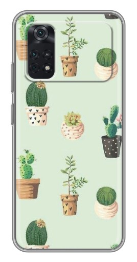 Чехол с печатью "Кактусы в горшочках " для Xiaomi POCO M4 Pro 4G
