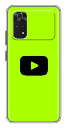 Силиконовый чехол с изображением "Кнопка Ютуба" для Xiaomi POCO M4 Pro 4G