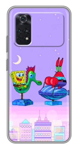 Чехол с принтом "Крабс и Спанч Боб" для Xiaomi POCO M4 Pro 4G