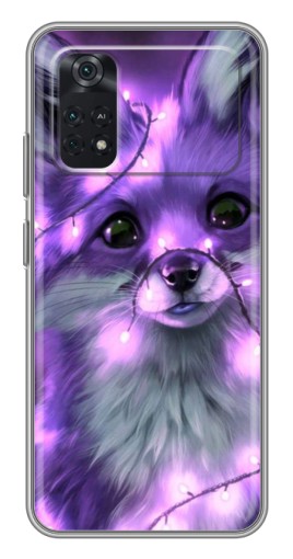 Чехол с принтом "Лисенок фиолетовый" для Xiaomi POCO M4 Pro 4G