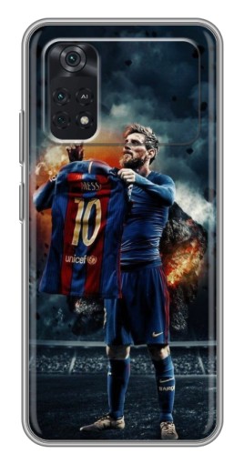 Силиконовый чехол с изображением "Месси с футболкой" для Xiaomi POCO M4 Pro 4G