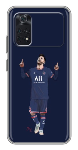Чехол с картинкой "Месси в ПСЖ" для Xiaomi POCO M4 Pro 4G