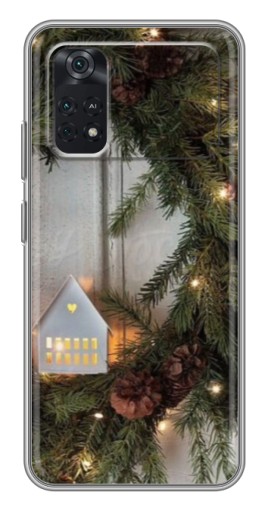 Чехол с картинкой "Новогодний венок" для Xiaomi POCO M4 Pro 4G