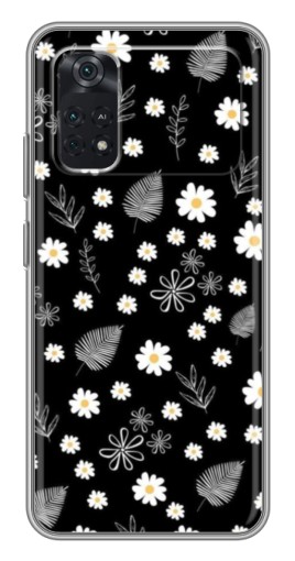 Чехол с картинкой "Ромашки на черном" для Xiaomi POCO M4 Pro 4G