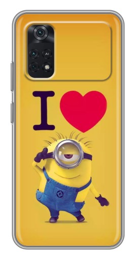 Силиконовый чехол с изображением "I Love Minion" для Xiaomi POCO X4 Pro 5G