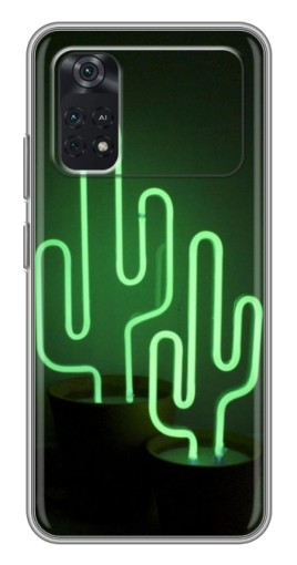 Чехол с картинкой "Неоновый кактус" для Xiaomi POCO X4 Pro 5G