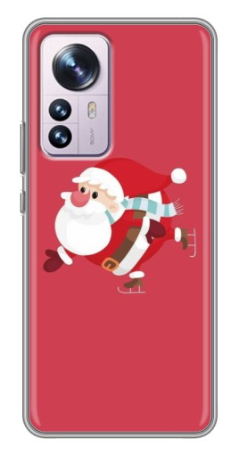 Чехол с печатью "Дед Мороз на коньках" для Xiaomi 12 / 12X