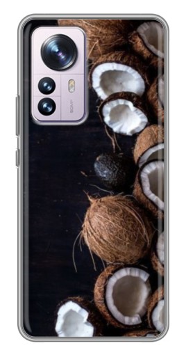 Чехол с печатью "Кокосы на черном" для Xiaomi 12 / 12X