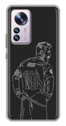 Чехол с картинкой "Контур Месси" для Xiaomi 12 / 12X