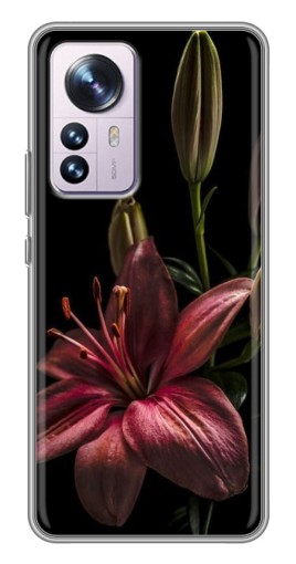 Чехол с картинкой "Красная лилия " для Xiaomi 12 / 12X