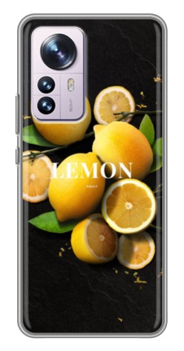 Чехол с картинкой "Лимон на черном" для Xiaomi 12 / 12X