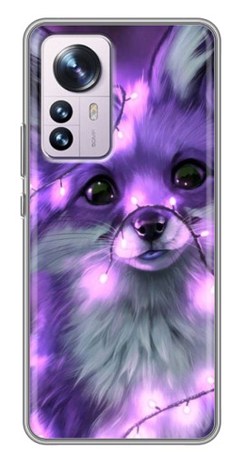 Силиконовый чехол с изображением "Лисенок фиолетовый" для Xiaomi 12 / 12X