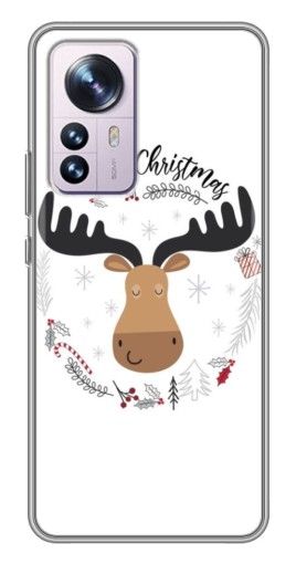 Чехол с картинкой "Новогодний олень" для Xiaomi 12 / 12X