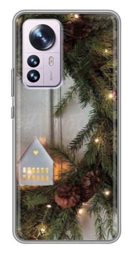 Чехол с картинкой "Новогодний венок" для Xiaomi 12 / 12X