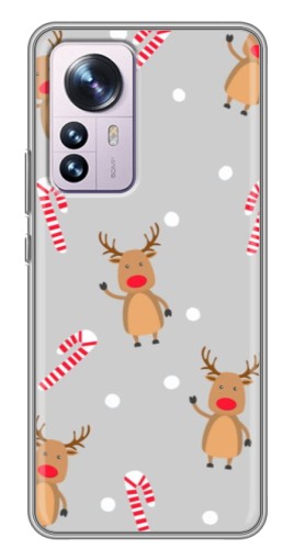 Силиконовый чехол с изображением "Олени с конфетами" для Xiaomi 12 / 12X
