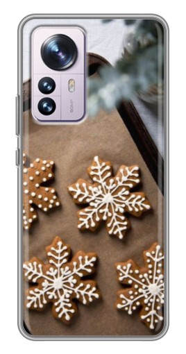 Чехол с картинкой "Пряничные снежинки" для Xiaomi 12 / 12X