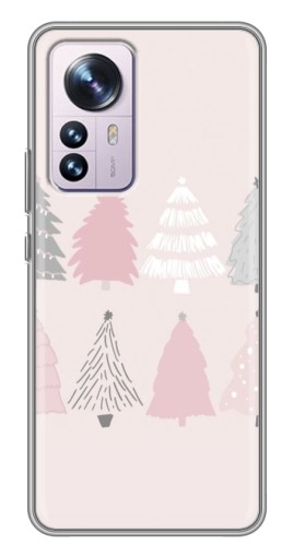 Чехол с картинкой "Разноцветные елки" для Xiaomi 12 / 12X