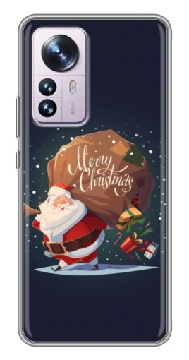 Чехол с картинкой "Санта с подарками" для Xiaomi 12 / 12X