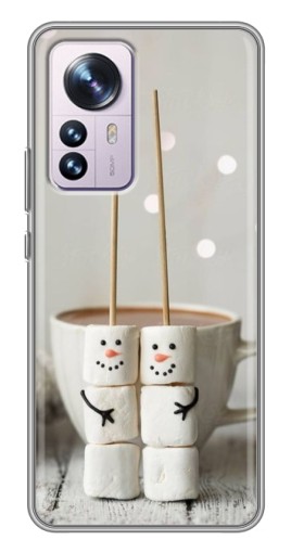 Чехол с принтом "Снеговики из зефира" для Xiaomi 12 / 12X