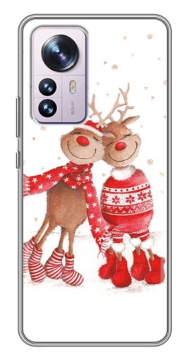 Силиконовый чехол с изображением "Влюбленные олени" для Xiaomi 12 / 12X