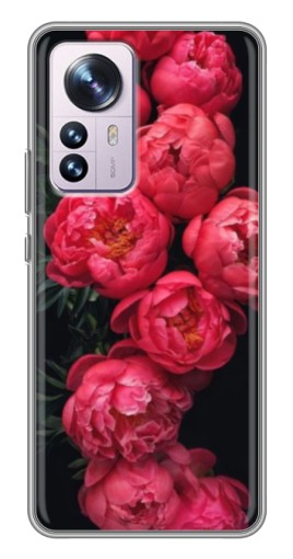 Чехол с картинкой "Яркие пионы" для Xiaomi 12 / 12X