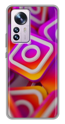 Силиконовый чехол с изображением "Значки Инстаграм" для Xiaomi 12 / 12X