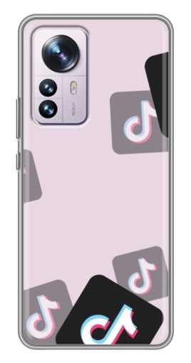 Силиконовый чехол с изображением "Значки ТикоТока" для Xiaomi 12 / 12X