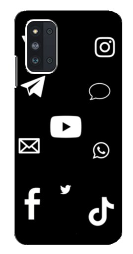 Силиконовый чехол с изображением "Белые иконки" для Samsung Galaxy F52 5G (E526)
