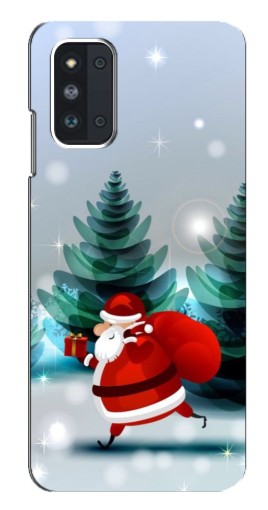 Чехол с картинкой "Дед Мороз с подарком" для Samsung Galaxy F52 5G (E526)