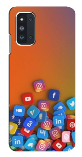 Чехол с принтом "Иконки соц сетей" для Samsung Galaxy F52 5G (E526)