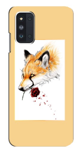 Чехол с картинкой "Лиса с розой" для Samsung Galaxy F52 5G (E526)