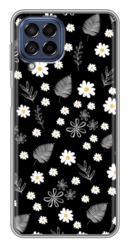 Силиконовый чехол с изображением "Ромашки на черном" для Samsung Galaxy M53 (5G) (M536B)