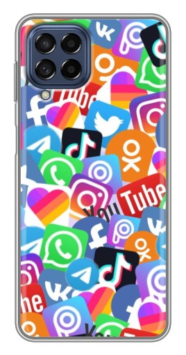Чехол с картинкой "Яркие иконки" для Samsung Galaxy M53 (5G) (M536B)