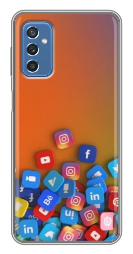 Чехол с картинкой "Иконки соц сетей" для Samsung Galaxy M52 5G (M526)