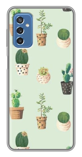 Чехол с принтом "Кактусы в горшочках " для Samsung Galaxy M52 5G (M526)