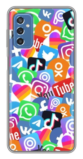 Чехол с принтом "Яркие иконки" для Samsung Galaxy M52 5G (M526)