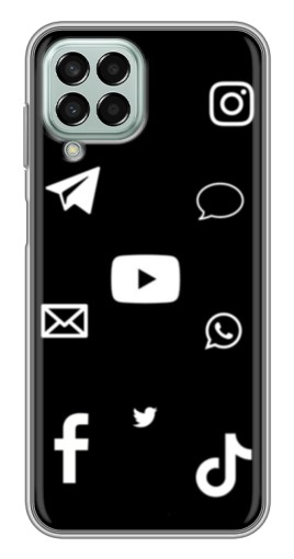 Чехол с печатью "Белые иконки" для Samsung Galaxy M33 (5G) (M336B)