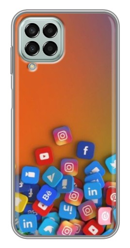 Чехол с печатью "Иконки соц сетей" для Samsung Galaxy M33 (5G) (M336B)