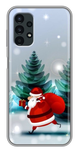 Силиконовый чехол с изображением "Дед Мороз с подарком" для Samsung Galaxy A13 (4G)